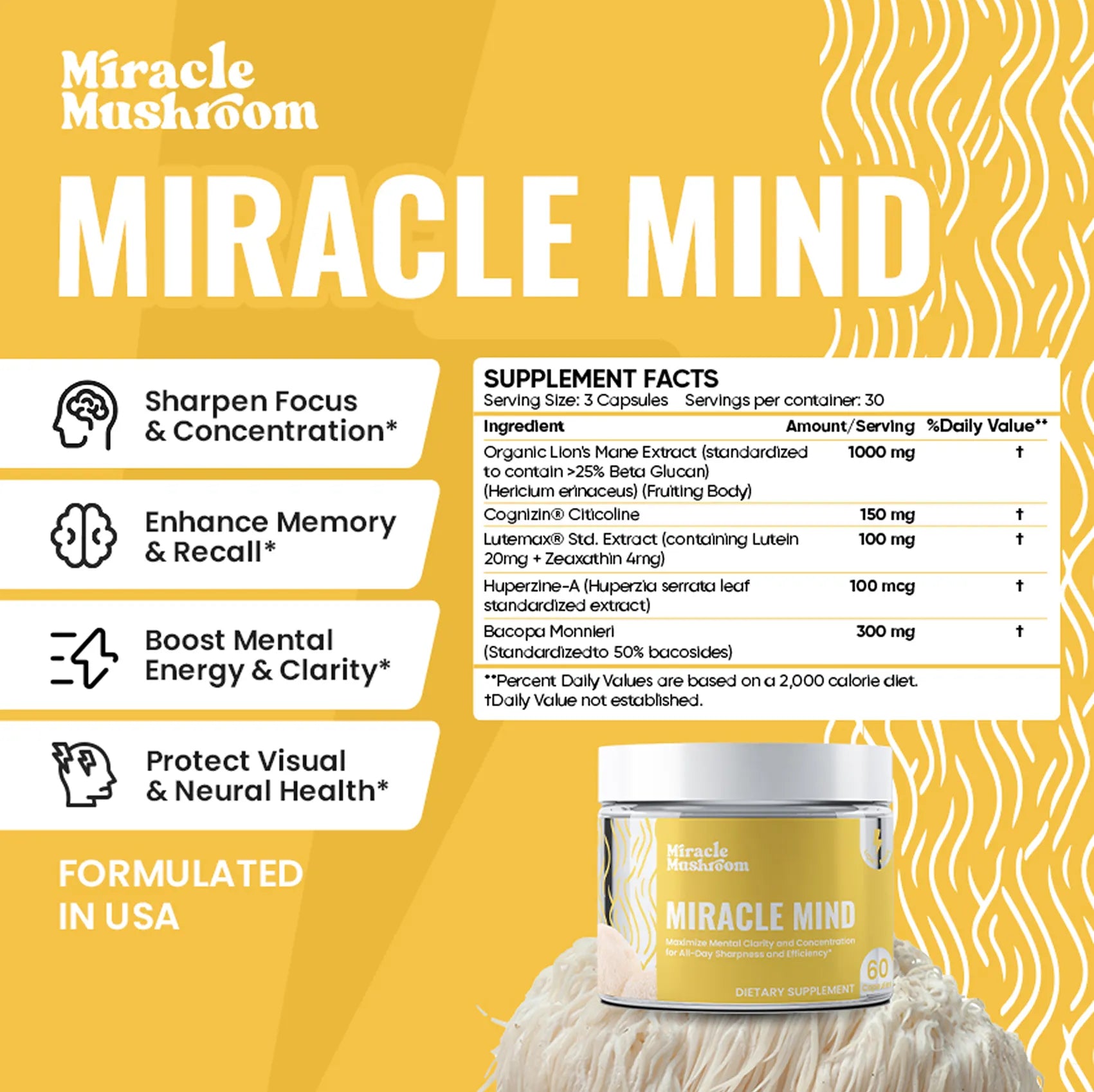 Miracle Mind (Lion's Mane for Cognitive Boost)
