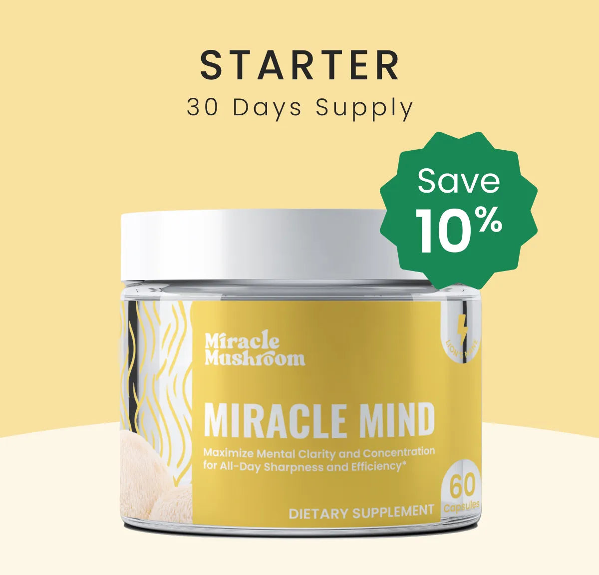 Miracle Mind (Lion's Mane for Cognitive Boost) - Buy 1 Mind