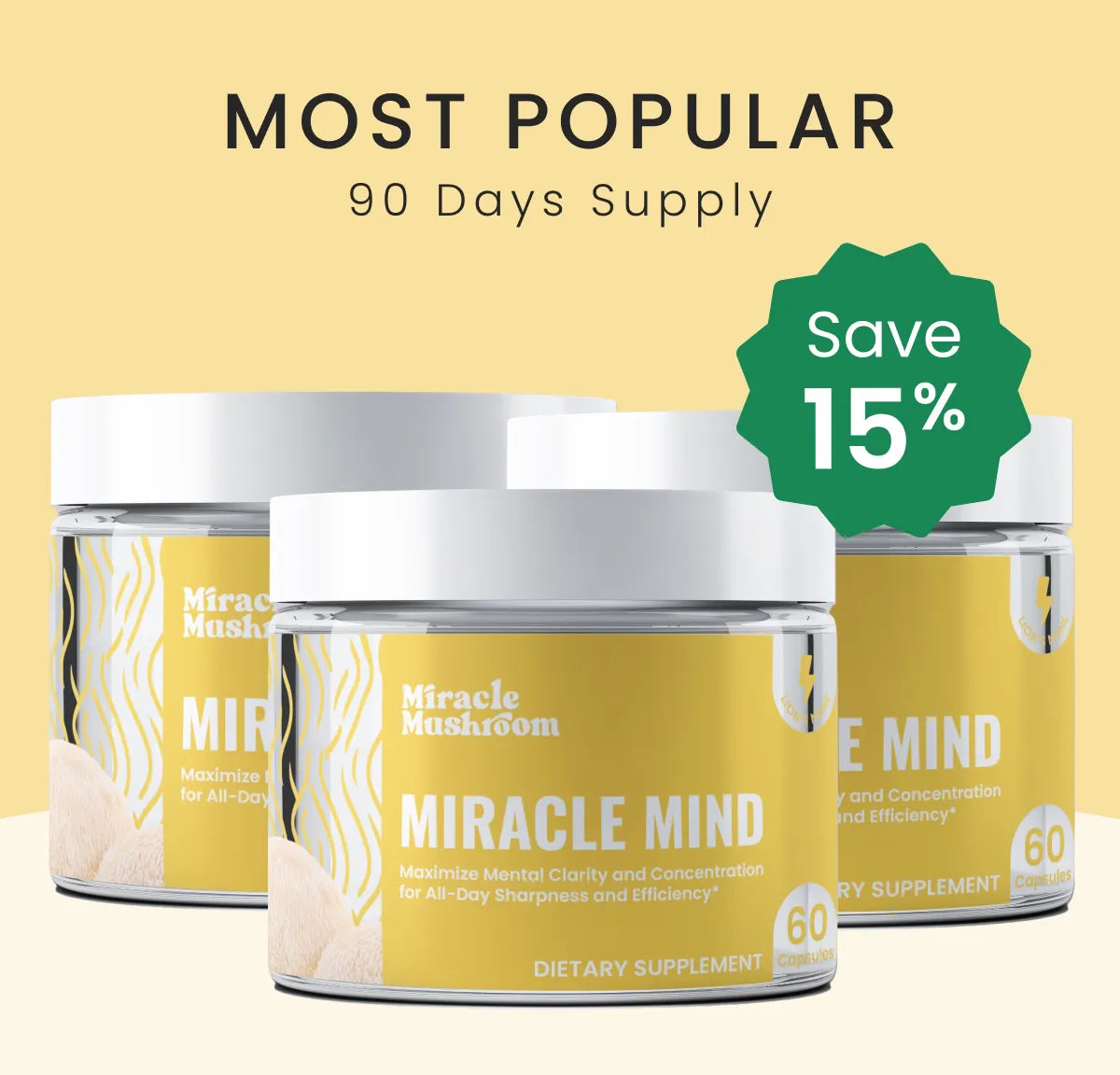 Miracle Mind (Lion's Mane for Cognitive Boost) - Buy 3 Mind get 10%